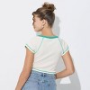 Women's Raglan Cap Sleeve Shoulder Ruched Ribbed Top - Wild Fable™ - 2 of 3