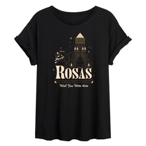Women's - Disney - Rosas Wish You Were Here Oversized Graphic T-Shirt - 1 of 4