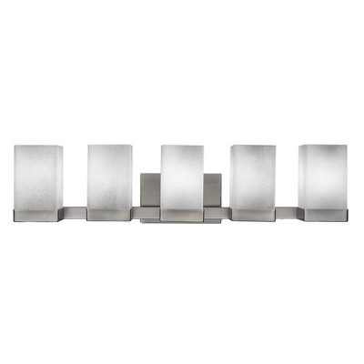 Toltec Lighting Nouvelle 5 - Light Vanity in  Graphite with 4" Square White Muslin Shade