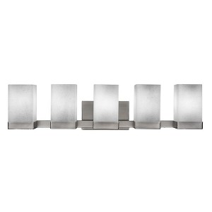 Toltec Lighting Nouvelle 5 - Light Vanity in  Graphite with 4" Square White Muslin Shade - 1 of 1