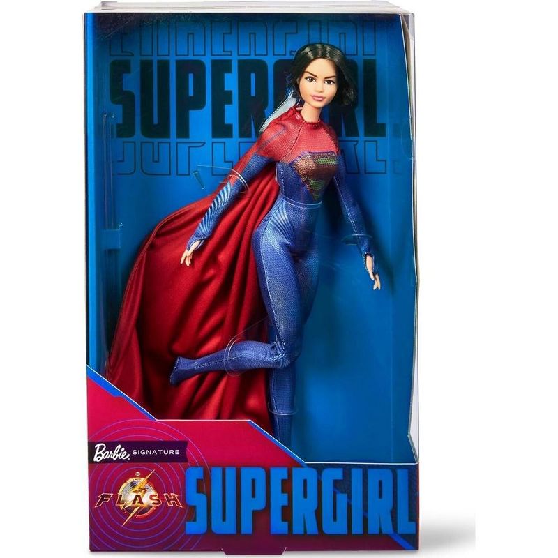 Barbie Supergirl Collectible Doll from The Flash Movie Wearing Red and Blue Suit with Cape, Doll Stand Included, 1 of 7