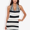 Anna-Kaci Women's Striped Halter Neck Knit Dress With V-Neckline for Casual Looks - 2 of 4