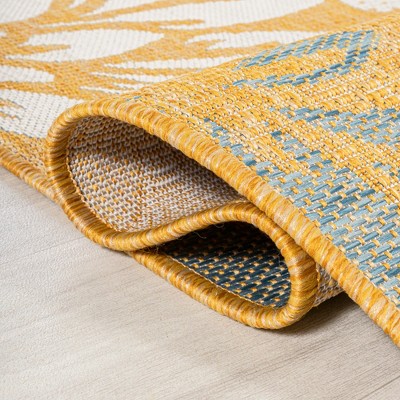 Reversible Gray Floral Synthetic 3x5 Area Rug
