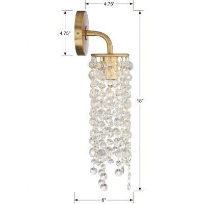 Gabrielle Antique Gold Crystal Wall Sconce