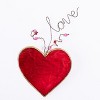 Transpac Stained Glass Red Heart w/Love Home Decorations Valentines - 2 of 2