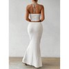 Mocamel 2pcs/Set Women's Sleeveless Halter Neck Top And Plain Skirt - 4 of 4
