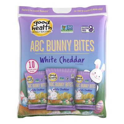 Good Health Easter ABC Bunny Bites White Cheddar Snack Bags - 10ct