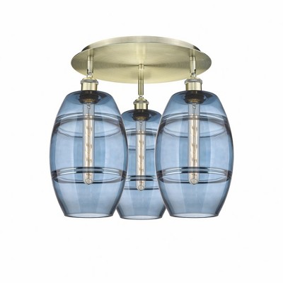 Vaz - 3 Light Flush Mount In Industrial Style-10.88 Inches Tall and 19.75 Inches Wide