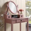 FURNIinspire Vanity Tables Modern Dressing Table Makeup Vanity Desk Set with Stool, Large Drawer Storage for Bedroom, Brown, 30"*16"*53" - 4 of 4