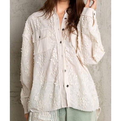 Women's Embroidered Texture Jacket - POL