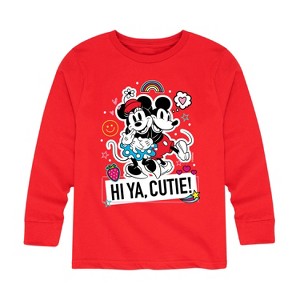 Boys' - Disney - Mickey Minnie Hi Ya Cutie Long Sleeve Graphic T-Shirt - 1 of 4