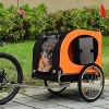 Dog Bike Trailer & Jogging Stroller – 2-in-1 Convertible Pet Bicycle Carrier for Medium & Large Dogs up to 88 lbs, 16" Air-Filled Tires, Black - 2 of 4