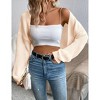 Clearlove Women's Open Front Knit Crop Cardigan Bolero Sweater Long Sleeve Shrug for Dress - 2 of 4