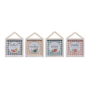 Transpac Large Wood/MDF Wall Decor Set of 4 Spring Home Decorations - 1 of 1