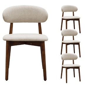 Dsvimoy Accent Chair Dining Chair Set with Walnut Solid Wood Legs for Living Room, Gray, 39"*27"*12" - 1 of 4