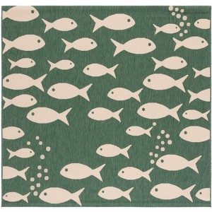 Courtyard CY6012 UV & Stain Resistant Non-Shedding Power Loomed Indoor/Outdoor Rugs - Safavieh - 1 of 4