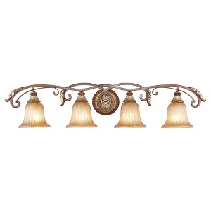 Livex Lighting Villa Verona 4 - Light Vanity in  Verona Bronze/Aged Gold Leaf - 1 of 1