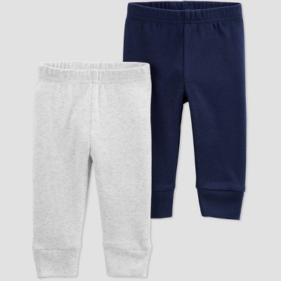 Image of Baby Boys' 2pk Solid Pull-On Pants - Just One You® made by carter's Gray/Blue 3M
