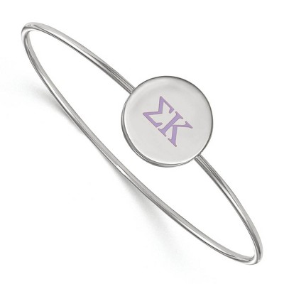 Black Bow Jewelry Sterling Silver Sigma Kappa Greek Life Bangle Bracelet 7 Inch