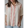 Women's Amelia Embroidered Button Down Shirt - Easel S - 4 of 4