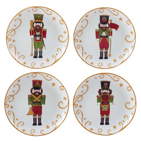 10 Red Christmas Nutcracker Plates Traditional Festive 