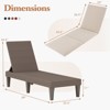Tangkula 2PCS Patio Lounge Chair Recliner Chair w/ 3-Position Adjustable Backrest & Cushion Brown & White - 4 of 4
