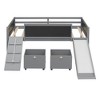 NicBex Twin Size Loft Bed with Ladder & 2 Storage Boxes,Loft Bed Frame with Guardrails & Slide,Bed Frame for Kids,Box Spring Not Required,Gray - 4 of 4