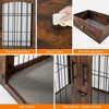 Dog Crate Furniture with 3 Doors,39.4" Large Dog Crate with 2 Drawer & Cushion,Wooden Dog House Kennel for Medium/Large Dog - 3 of 4