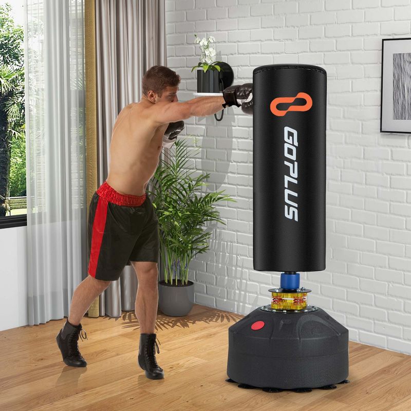 Costway Freestanding Punching Bag with Stand Suction Cup Base 5-layer Construction Adults, 2 of 10