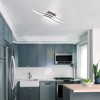 LLHZSY Modern Flush Mount Ceiling Light Fixture 18" Wide 3-Light Curved LED Fixture for Bedroom Kitchen Living Room Home-6000K,Nickel - 4 of 4