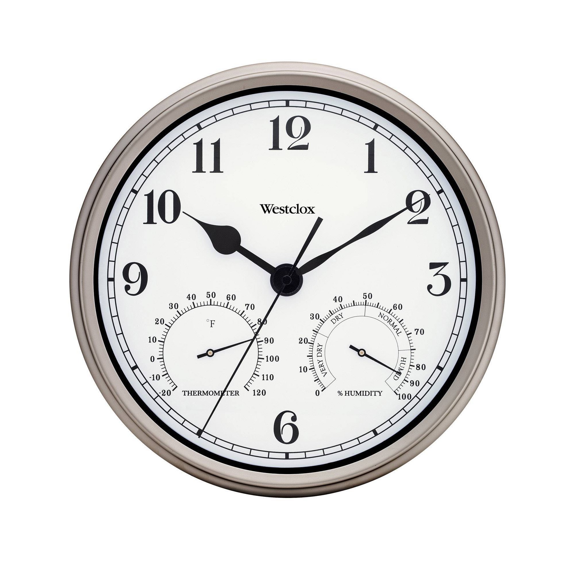 Weather Center Wall Clock White/Beige - Westclox