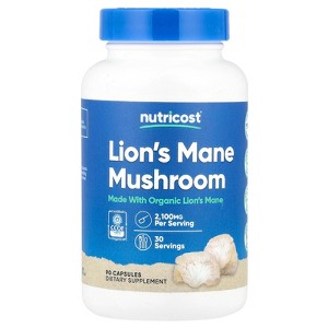 Nutricost Lion's Mane Mushroom, 2,100 mg, 90 Capsules (700 mg Per Capsule) - 1 of 2