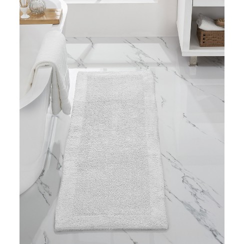 Mdesign 100% Cotton Bath Mat, Hotel-style Bathroom Floor Rug, 2 Pack, White  : Target