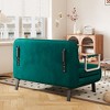 CAVINAS Convertible Sofas, Velvet Loveseat Sofa Bed, Tri-Fold Sofa Bed with Adjustable Backrest & Pillow, Leisure Chaise Lounge Couch for Living Room - 2 of 4