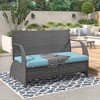 Outdoor Patio Furniture Set, Convertible Picnic Upholstered Bench Table, Picnic Table Couch, Chairs and Coffee Table for Backyard Balcony Lawn - 2 of 4