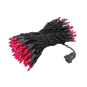 Novelty Lights 50 Feet 100 Bulbs Incandescent Mini Lights, Black Wire with 6" Spacing, UL Listed for Indoor/Outdoor Use, Connectable - 1 of 4