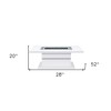 HomeRoots 52" White Wood And Faux Crystal Pedestal Coffee Table - 3 of 4