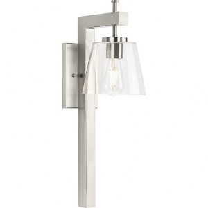 Progress Lighting Saffert 1-Light Wall Sconce, Brushed Nickel, Clear Glass Shade - 1 of 1