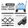 Racxily All-in-One 4-Wheel Trolley with Bench Seat and Dog Leash - Heavy Duty Foldable Trolley for Camping, Beach, Shopping - 3 of 4