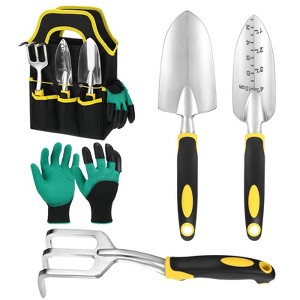 Unique Bargains Aluminum Alloy Ergonomic Durable Lightweight Garden Tool Set 5 Packs - 1 of 4