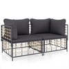 Sectional Corner Sofas with Cushions 2 pcs Poly RattanvidaXL - 2 of 4