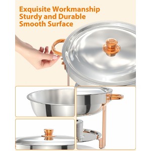 Chafing Dishes Set - 6 Pack Stainless Steel Buffet Servers with Fuel Cans, Dome Lids & Serving Utensils? for Catering, Weddings & Events - 1 of 4