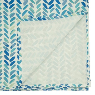 Blue Watercolor Chevron Design Rectangular Fabric Tablecloth