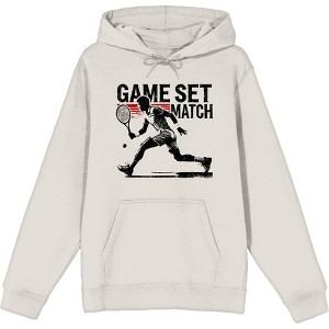 "Game Set Match" Tennis Sports Adult Long Sleeve Hoodie - 1 of 3