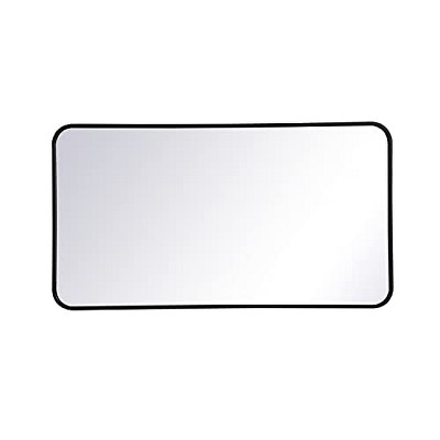 Elegant Lighting Soft corner metal rectangular mirror 22x40 inch in Black