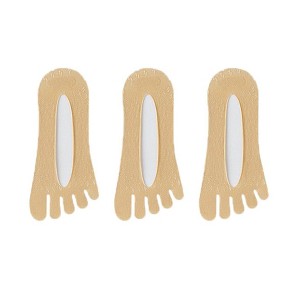 Anna-Kaci Women's Mesh Toe Socks with Non-Slip Silicone Heel Grip Ultra Low Cut Breathable No Show Sock 3-Pack - 1 of 4