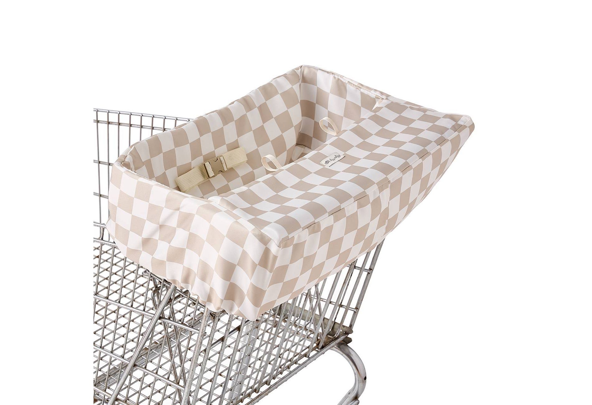 Itzy Ritzy Shopping Cart and High Chair Cover - Taupe Checkerboard