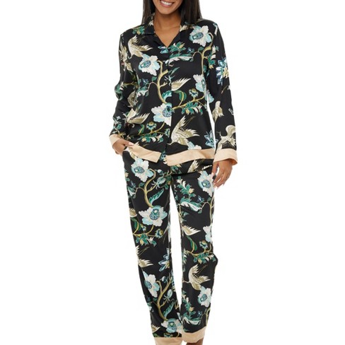 ADR Women's Lightweight Pajamas with Pockets, Button Down PJ Set Safari  Medium