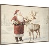Amanti Art Santa Claus with Reindeer in Winter Wonderland by Melloi Art Prints Canvas Wall Art Print Framed - 2 of 4