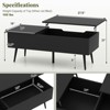 Costway Lift Top Coffee Table w/ Storage Multi-Functional Home Center Accent Table for Living Room Black - 3 of 4